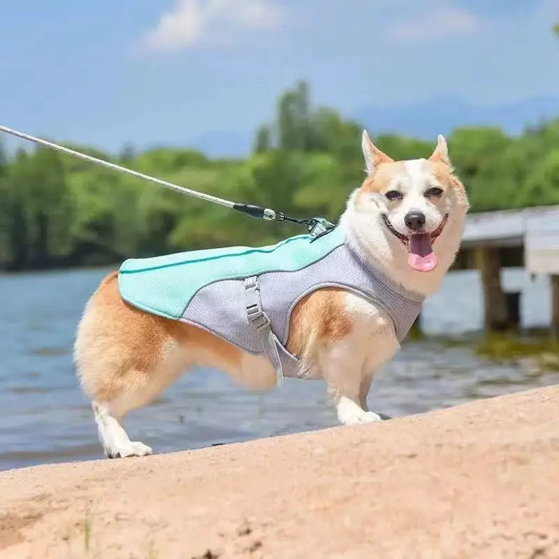 Summer Cooling Vest Harness Reflective Quick Release Hot Pet Clothes Cool Jacket For Small Medium Largr Dog Accessories